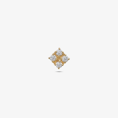 Gold Plated Square Designer Silver Stud Earrings - Tweov Jewels