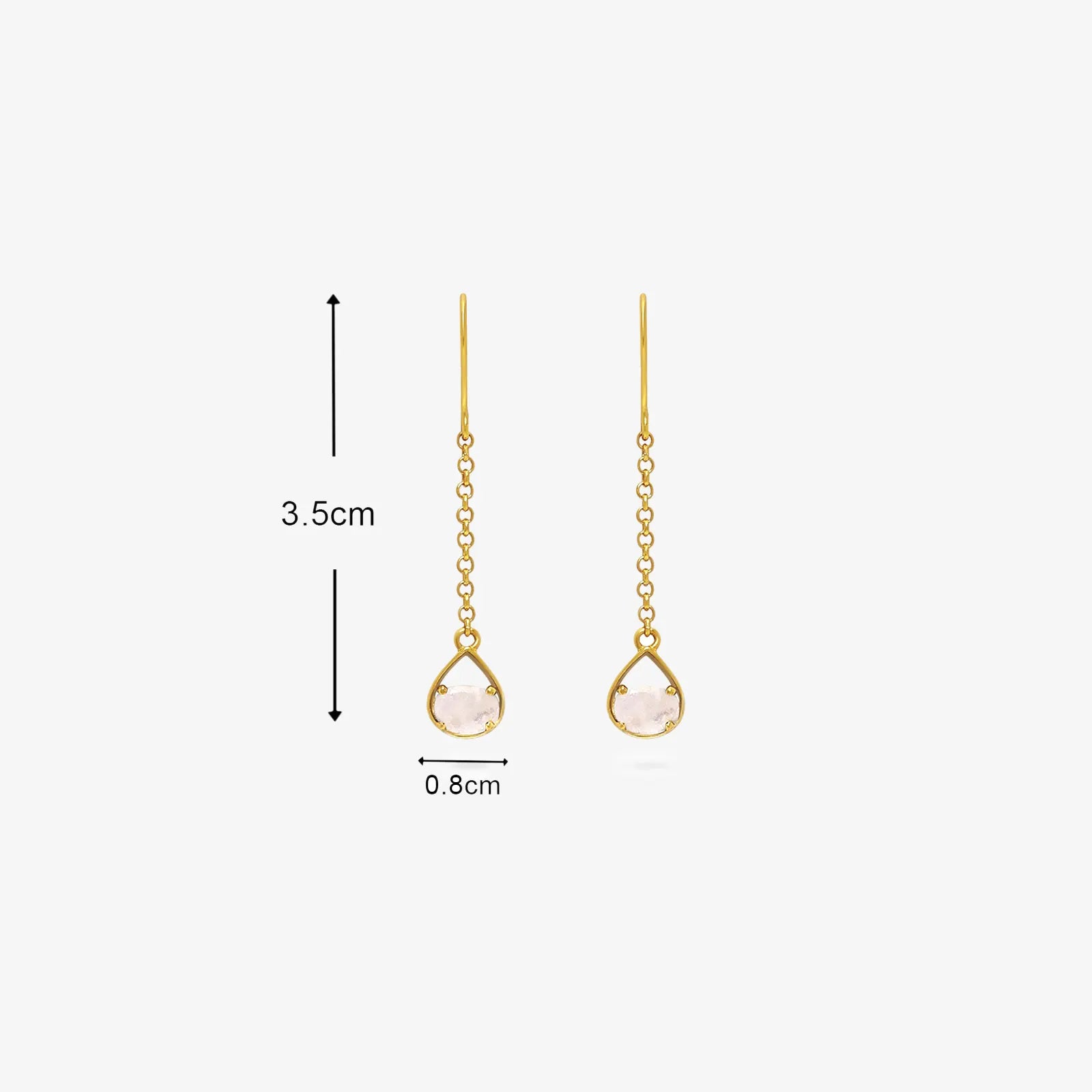 Sparkling Gold Plated Moonstone Earrings - Tweov Jewels