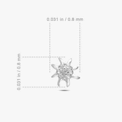 Glossy Floral Design Silver Stud Earrings - Tweov Jewels