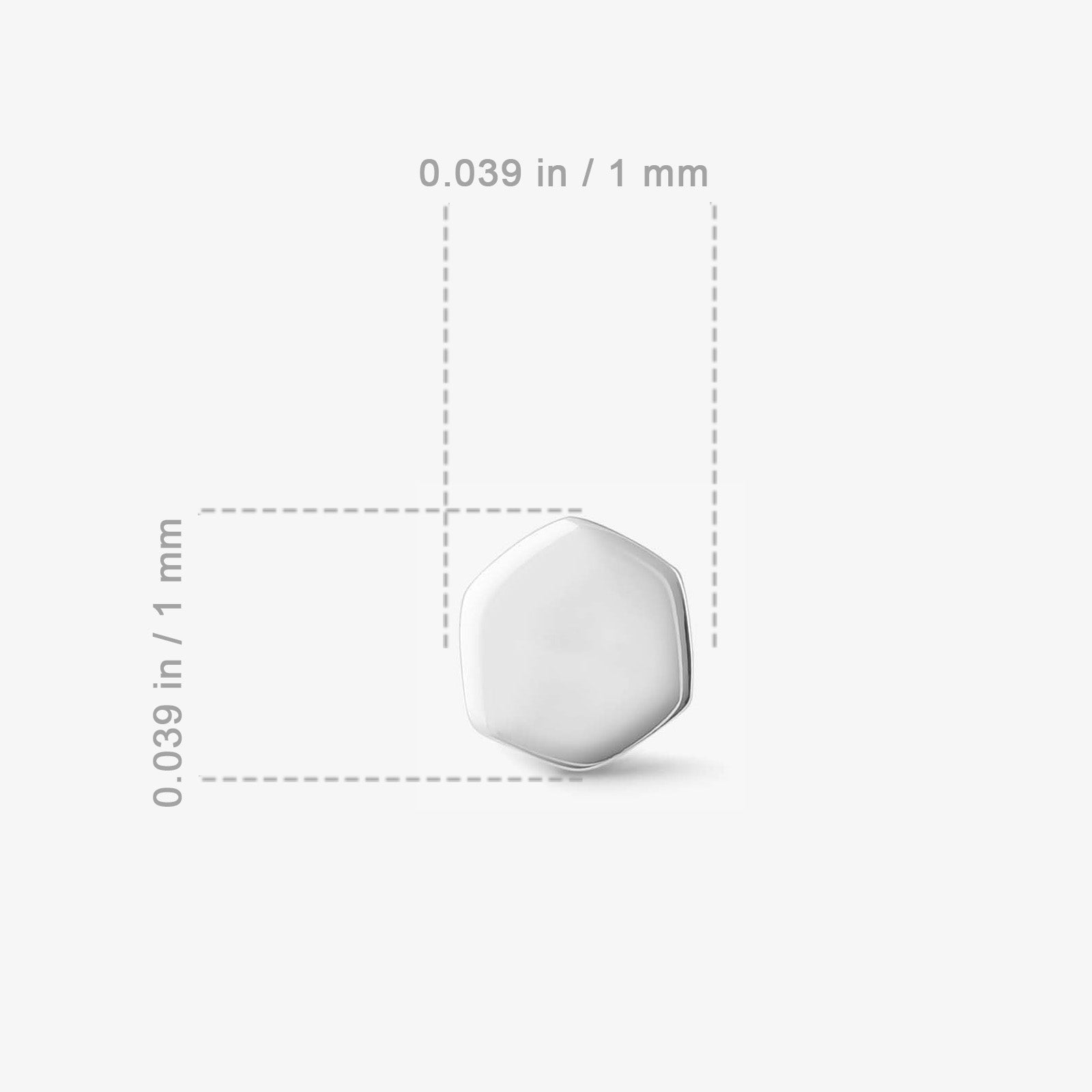 Pure Silver Stud - Hexa Glossy Finish - Tweov Jewels