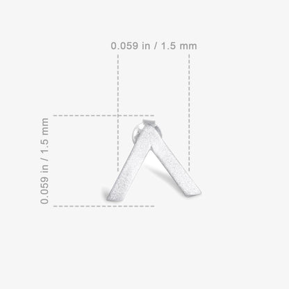 V Shaped Silver Stud Earrings - Tweov Jewels