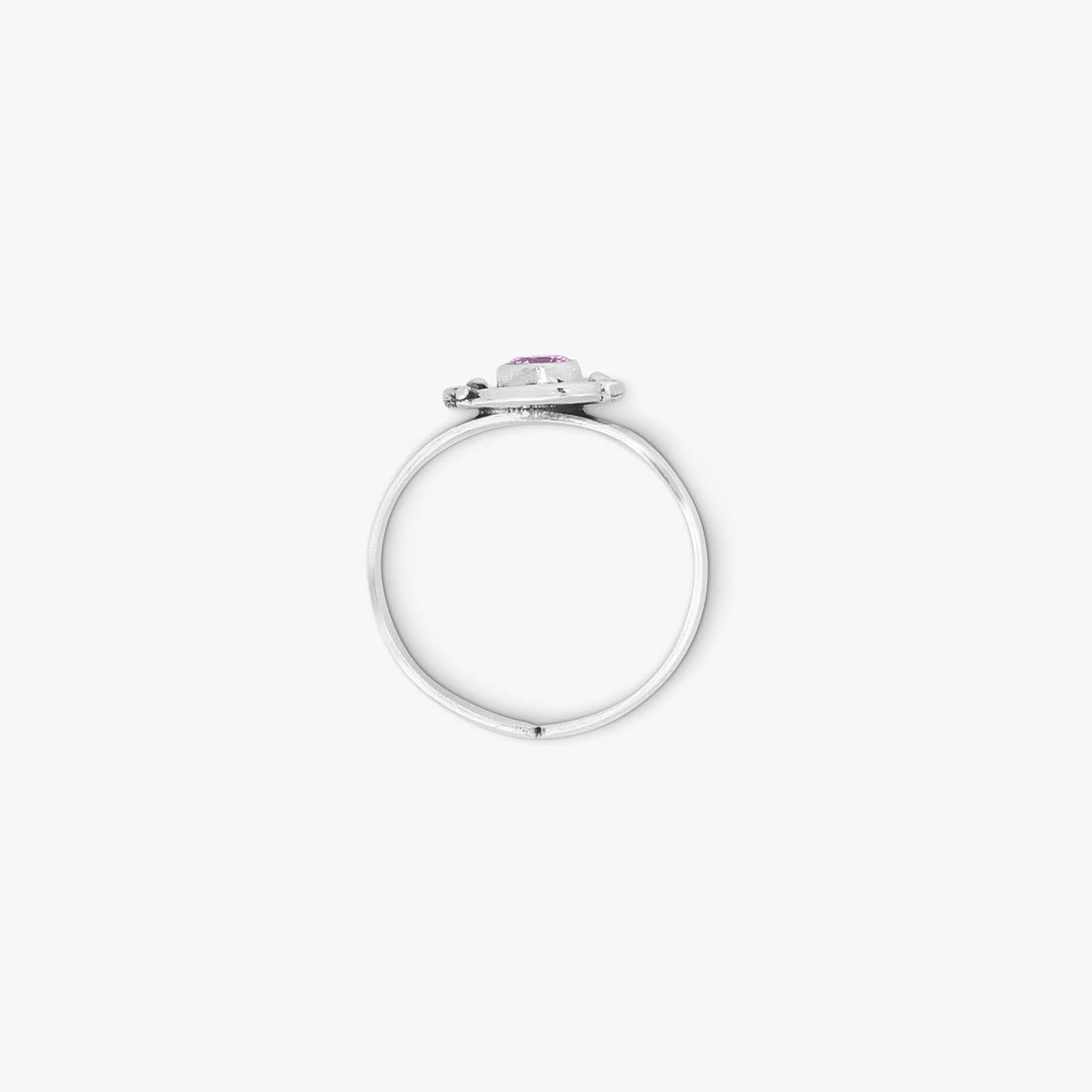 Silver Purple Triangular Toe Ring