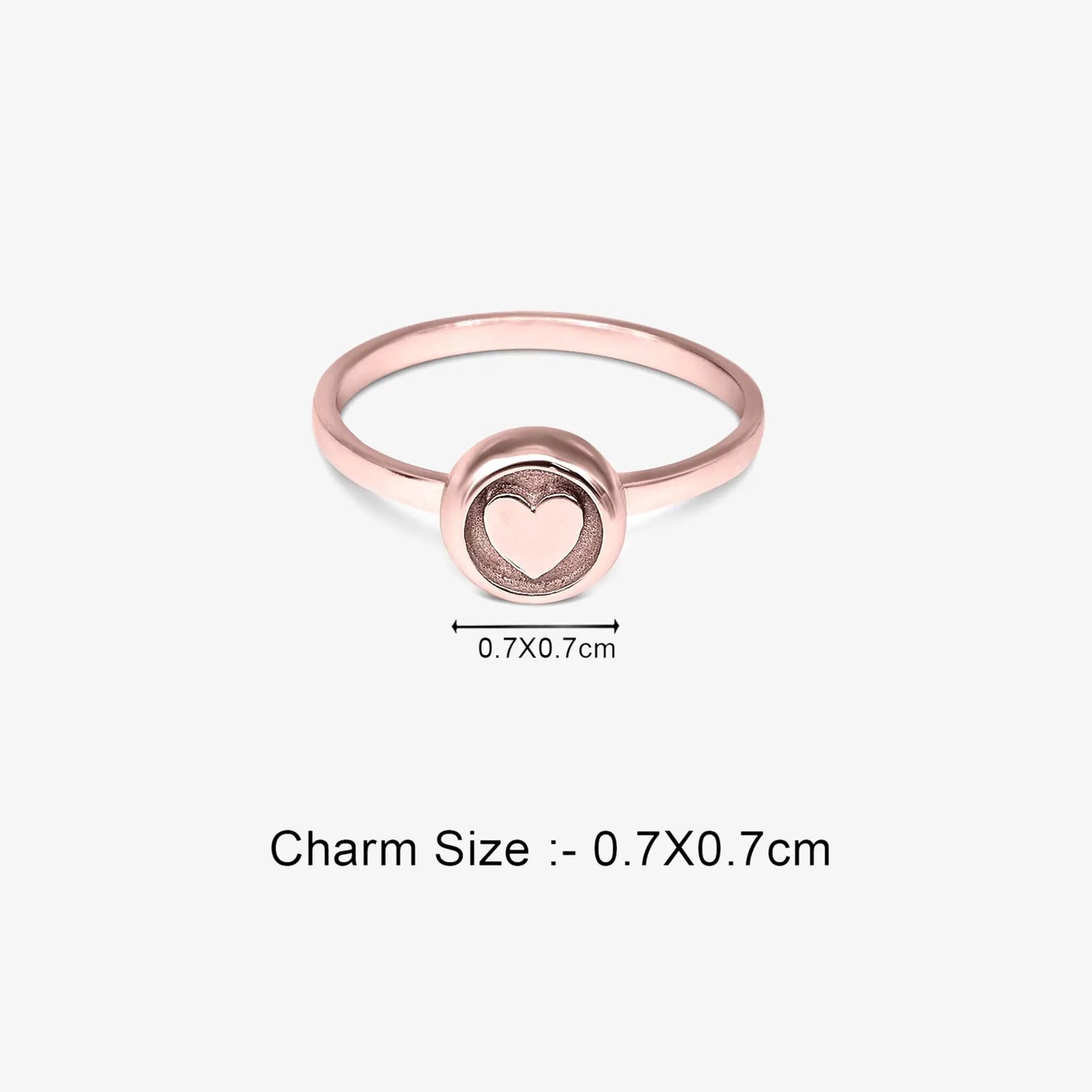 Rose Gold Plated Heart Silver Ring - Tweov Jewels