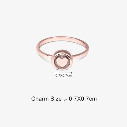 Rose Gold Plated Heart Silver Ring - Tweov Jewels