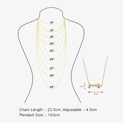 Gold Plated Pink Leaf Silver Necklace - Tweov Jewels