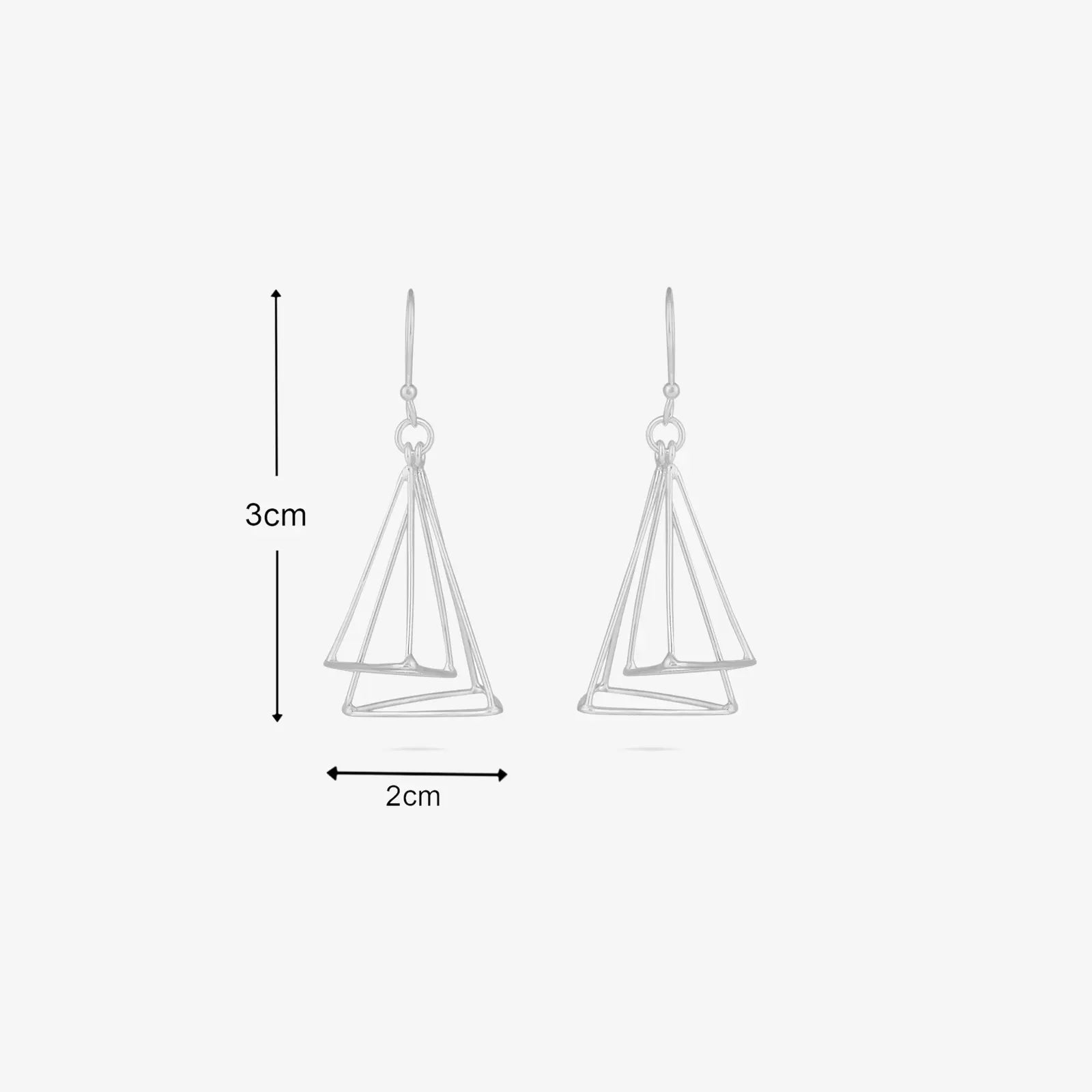 Triangular Tone Silver Dangle Earrings - Tweov Jewels
