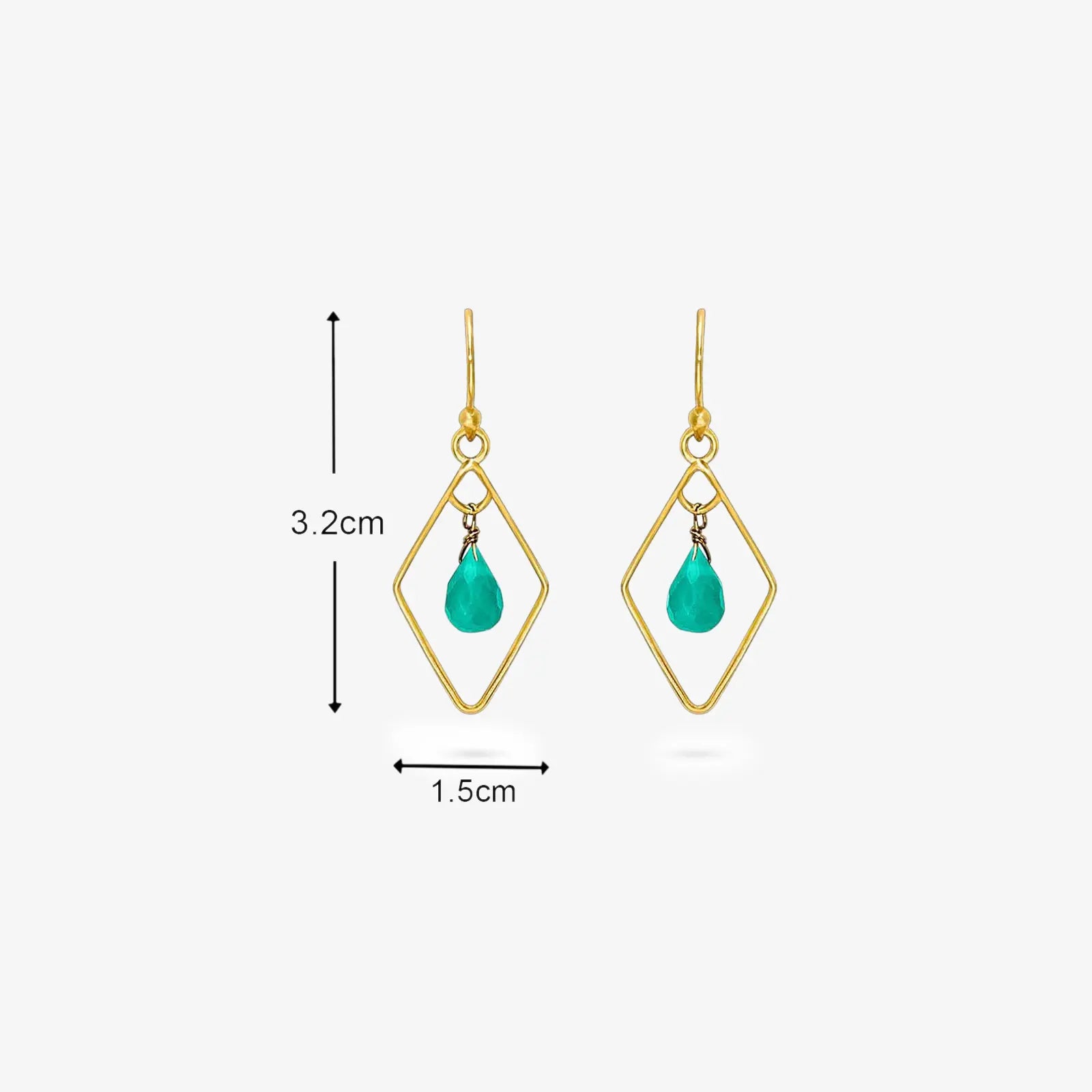 Pure Silver Earrings - Bold Gold Green Garnet - Tweov Jewels