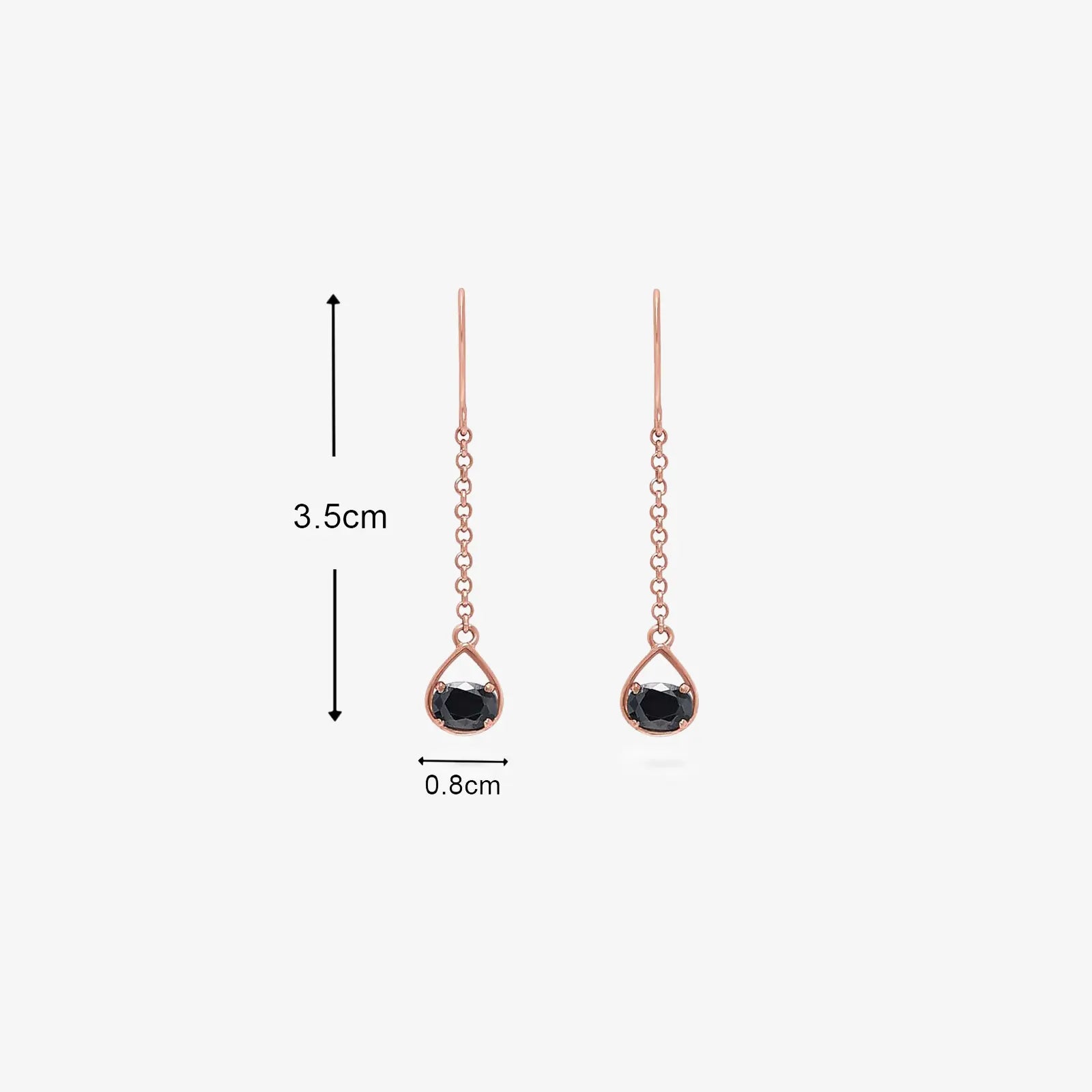 Shimmering Rose Gold Onyx Earrings - Tweov Jewels