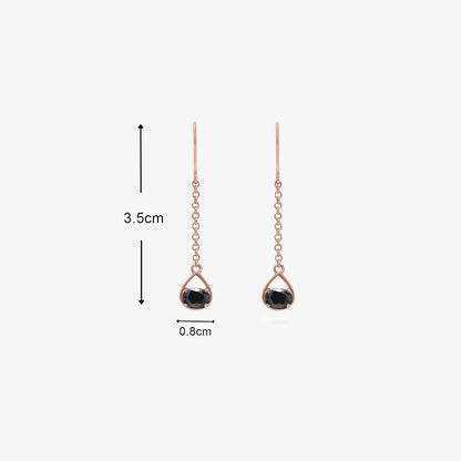 Shimmering Rose Gold Onyx Earrings - Tweov Jewels