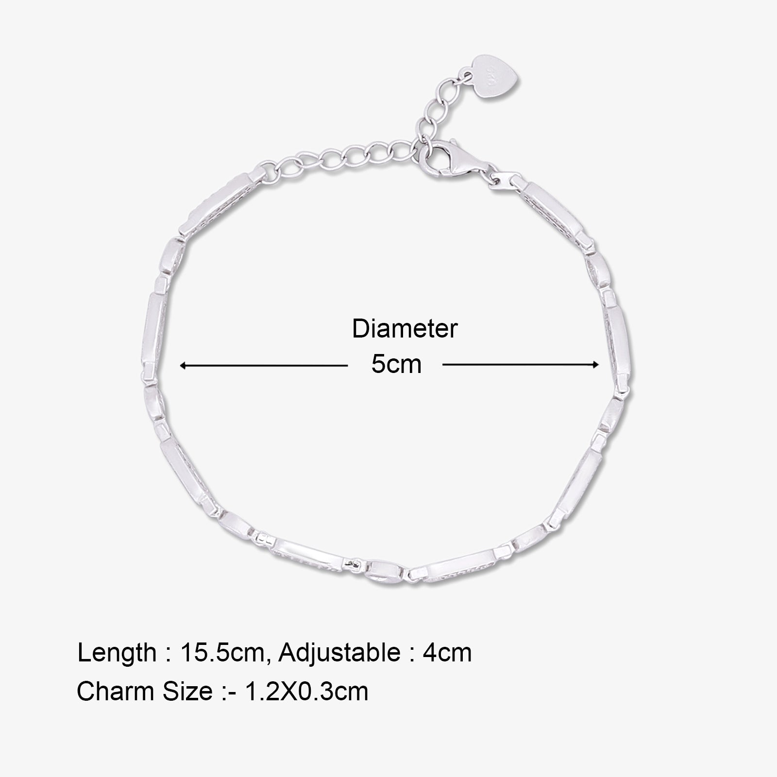 CZ Silver Link Chain Bracelet - Tweov Jewels