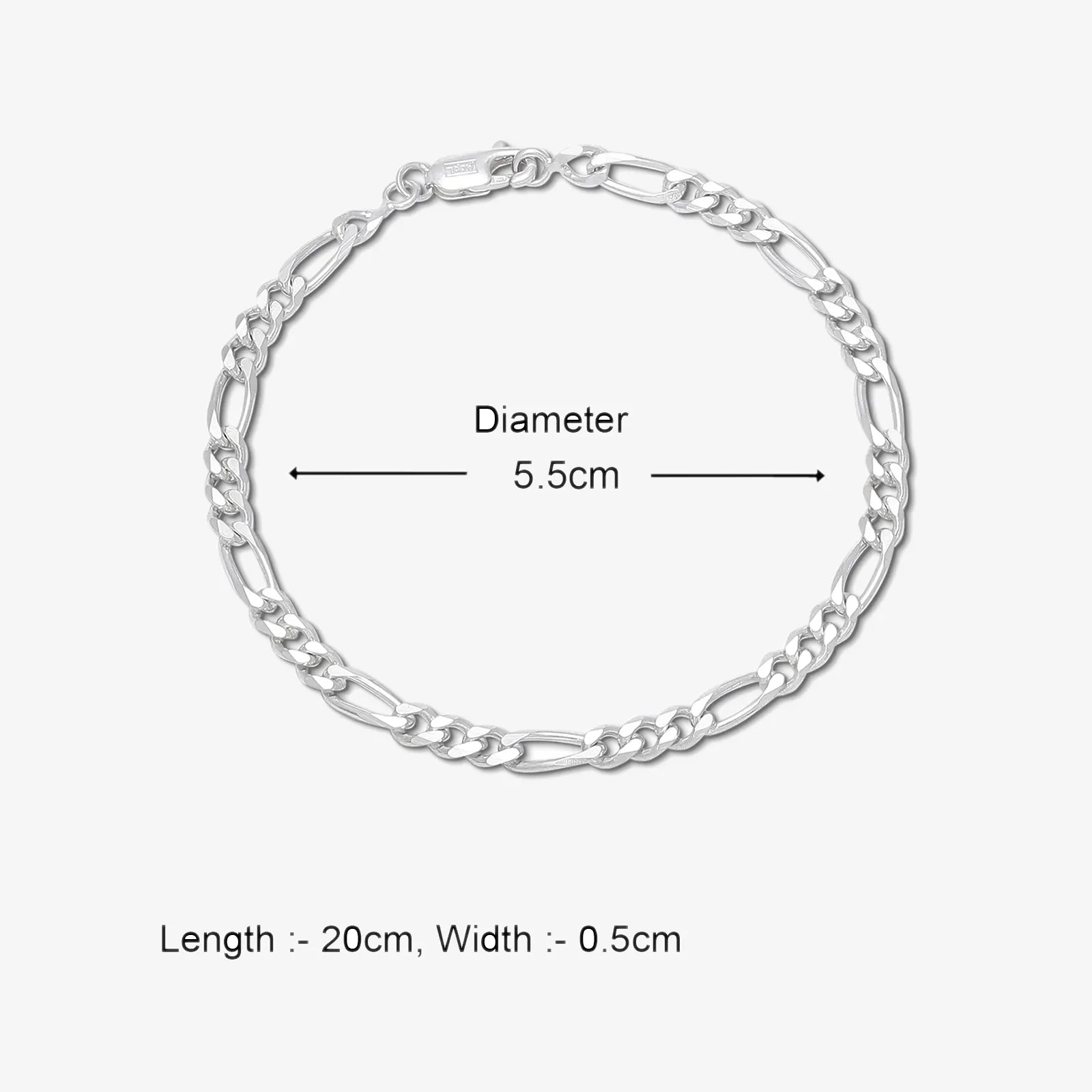Silver Figaro Link Bracelet - Tweov Jewels