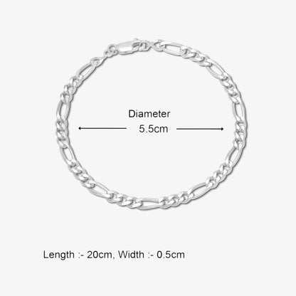 Silver Figaro Link Bracelet - Tweov Jewels