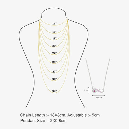 Infinity Pink Heart Silver Necklace - Tweov Jewels