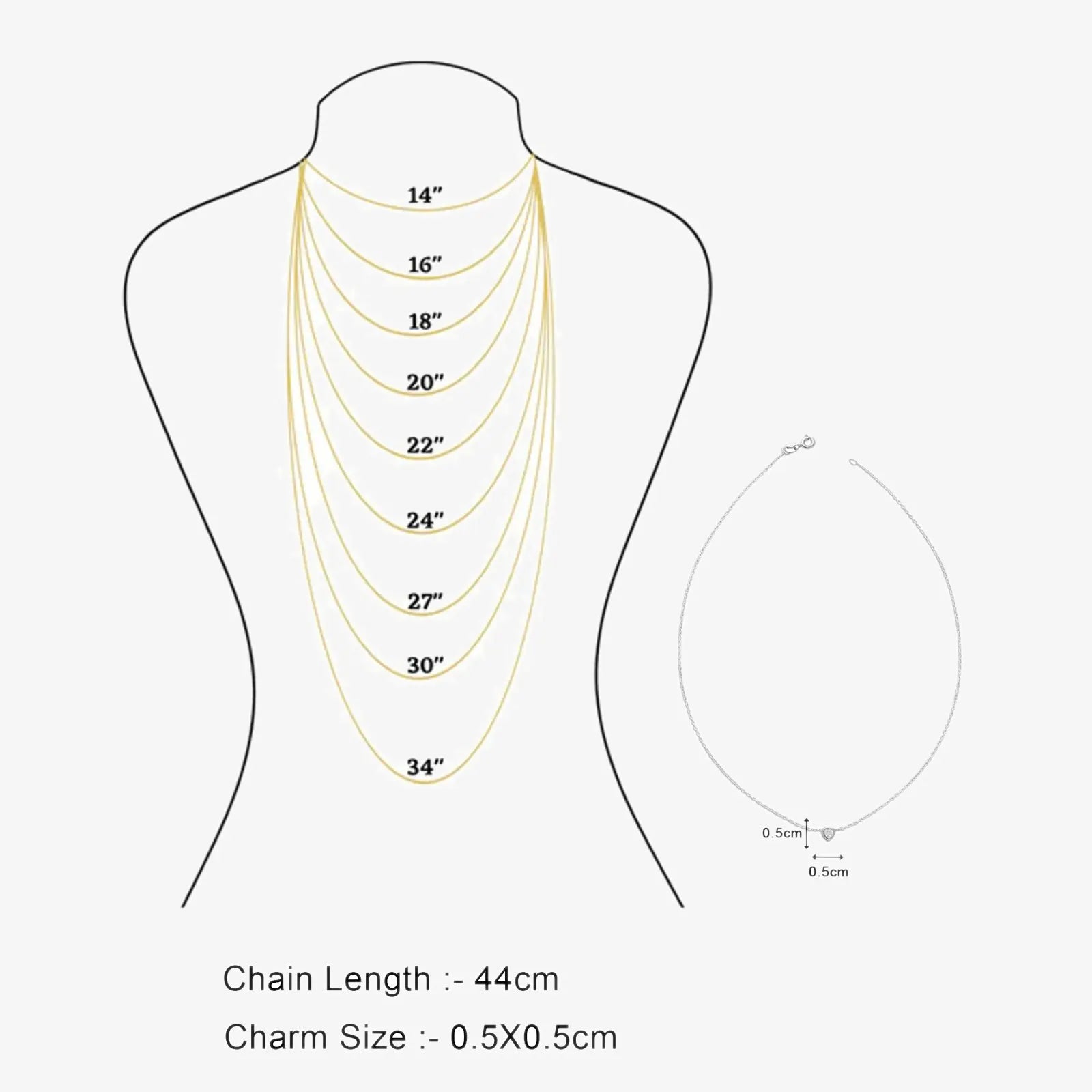 AD Studded Heart Chain Pendant for Women - Tweov Jewels