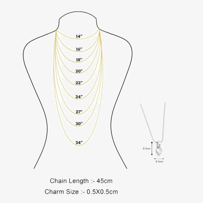 Solitaire Heart Pendant Chain for Women - Tweov Jewels