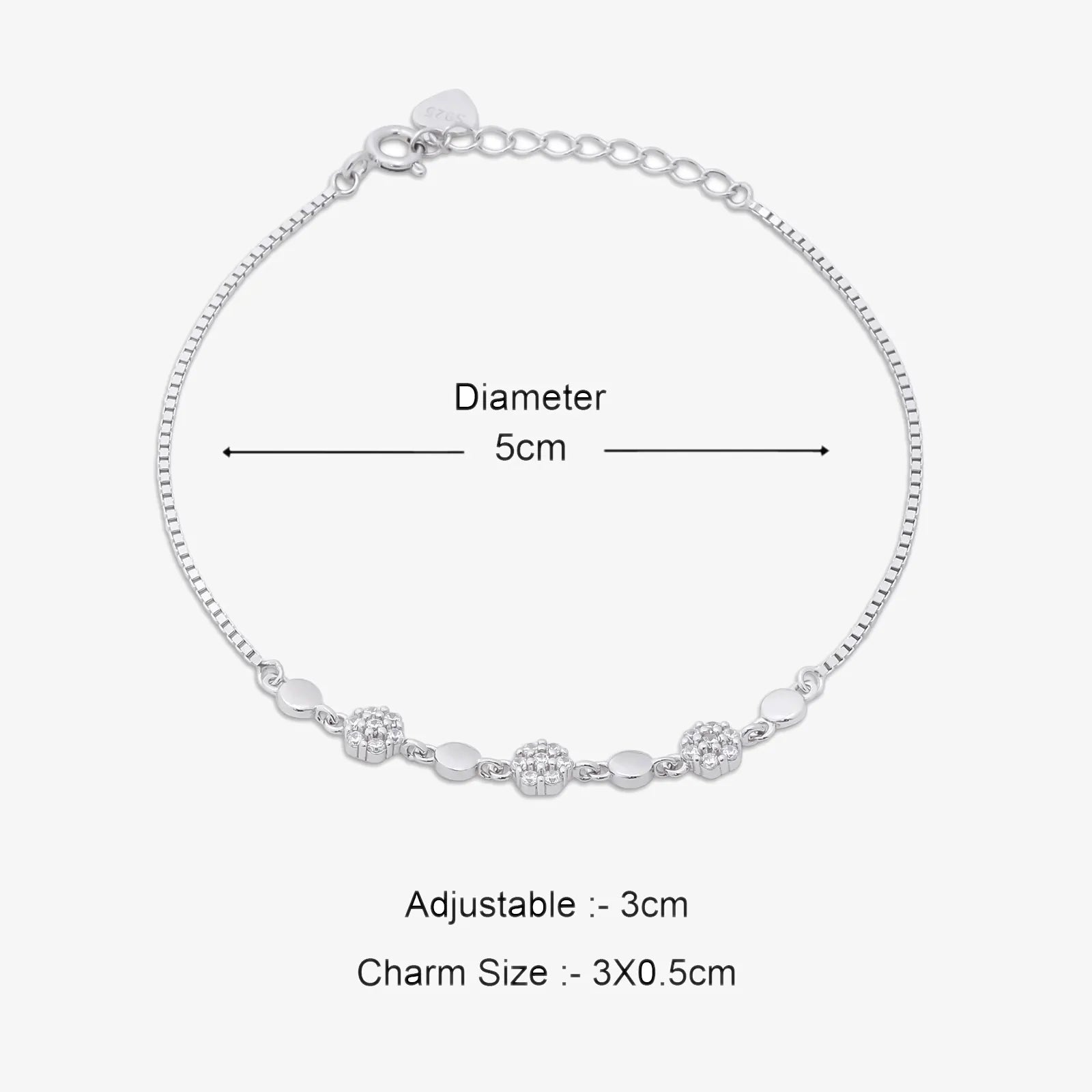 Floral Box Chain Silver Bracelet - Tweov Jewels