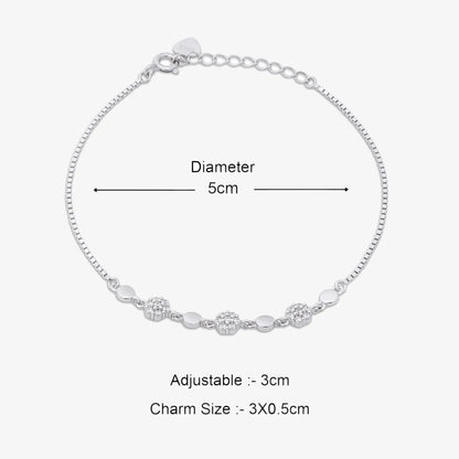 Floral Box Chain Silver Bracelet - Tweov Jewels