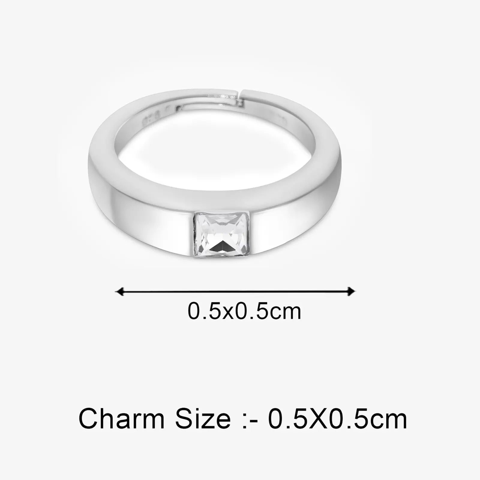 925 sterling silver white stone ring - Tweov Jewels