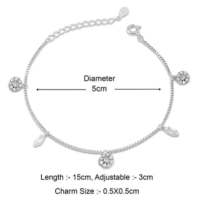 Silver Floral Leaf Bracelet