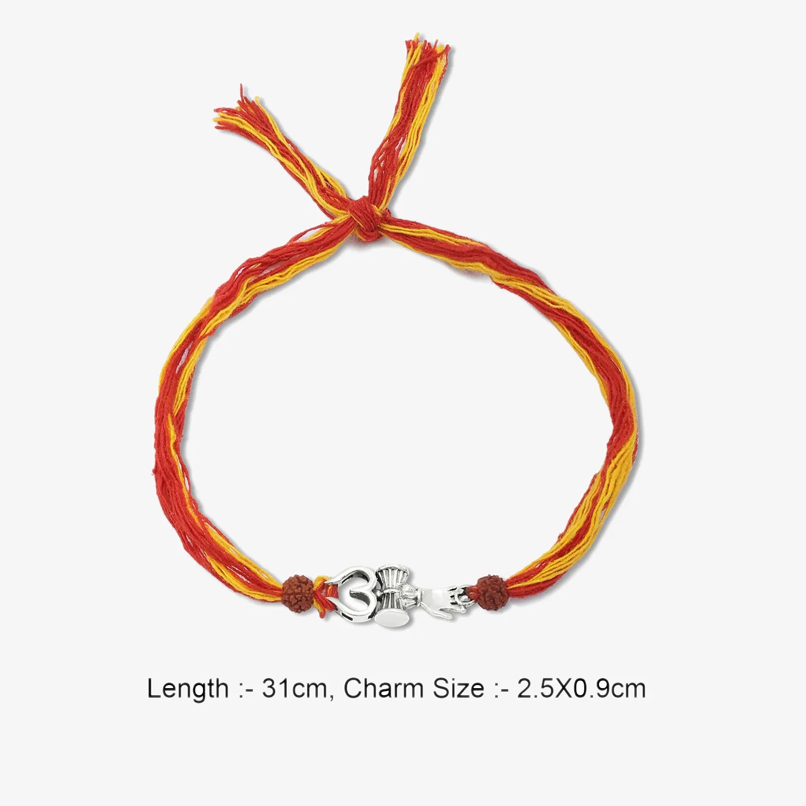 Trishul Damru Silver Rakhi for Brother - Tweov Jewels