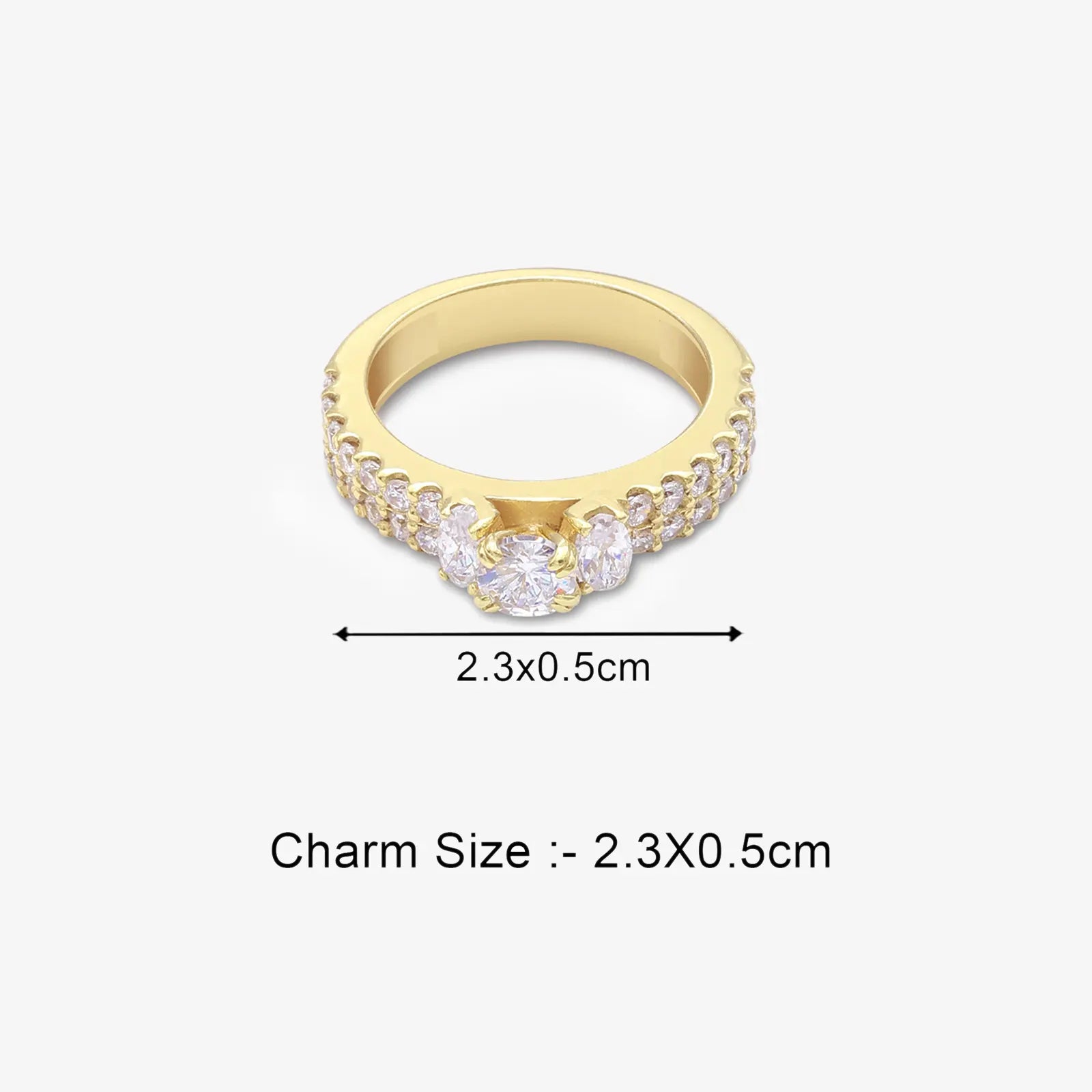 Gold Plated Solitaire CZ Stylish Silver Ring - Tweov Jewels