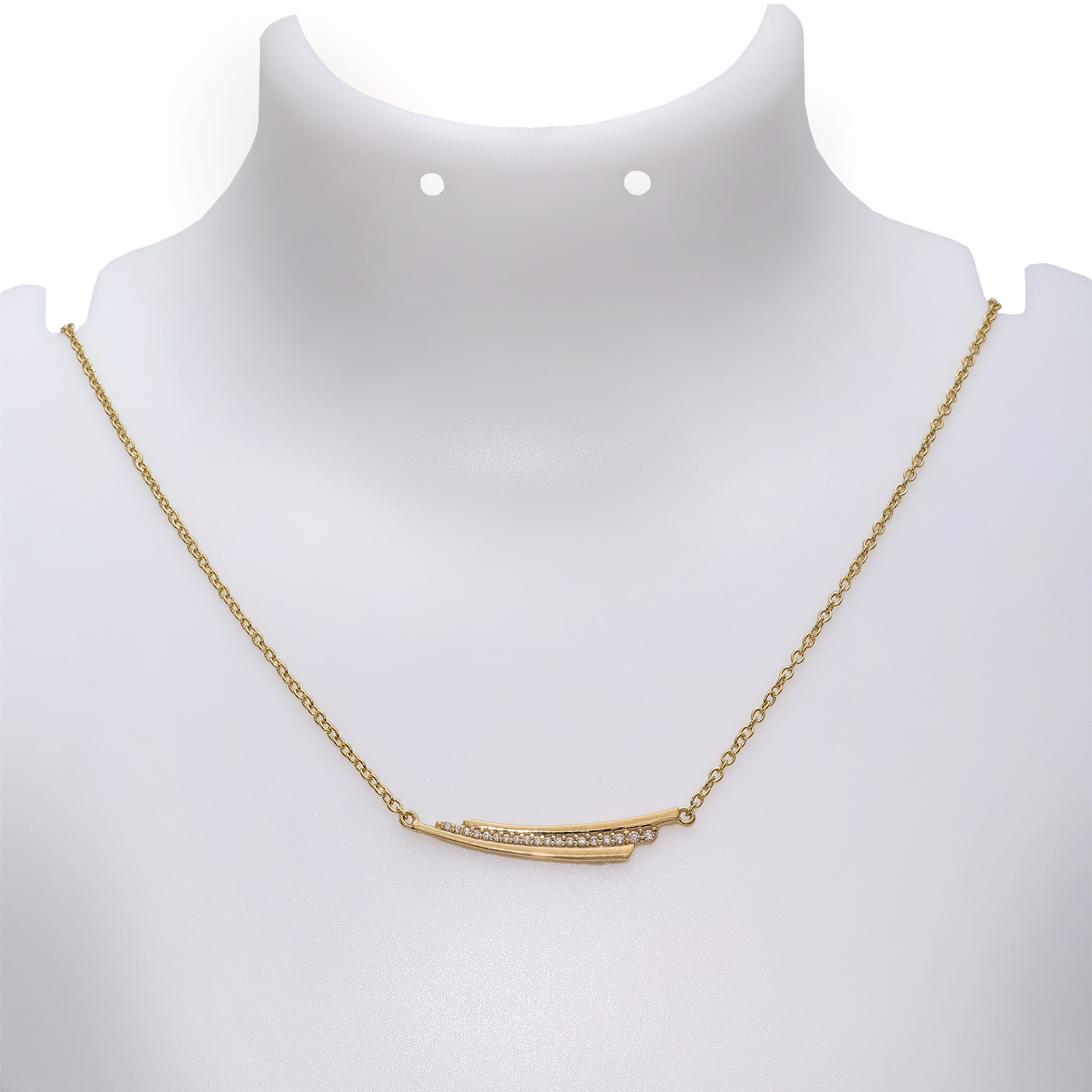 Pure Gold Plated Silver Necklace - Dazzling CZ layered Swing Design - Tweov Jewels