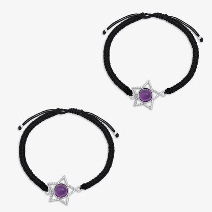 Silver Blue Star Black Thread Anklet - Tweov Jewels