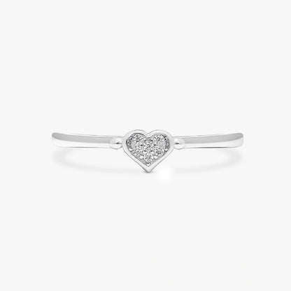 Minimal CZ Heart Silver Ring - Tweov Jewels