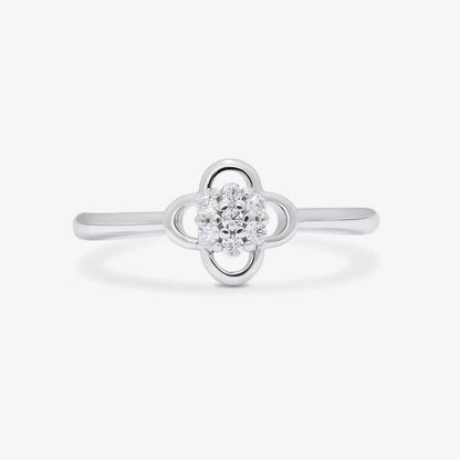 Minimal Silver Clover Flower Ring - Tweov Jewels