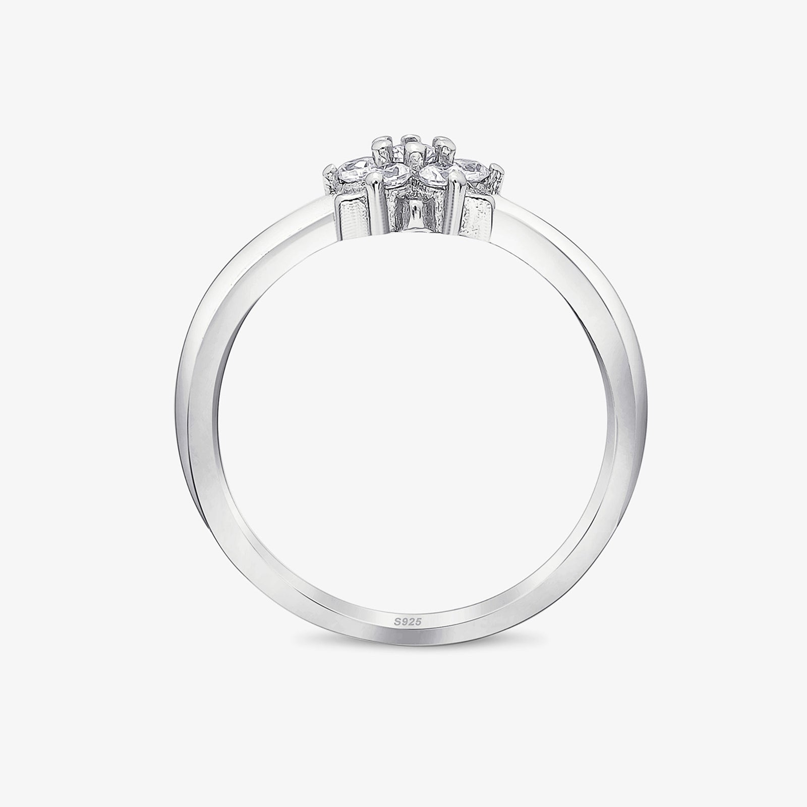 Silver Minimal Floral Ring - Tweov Jewels