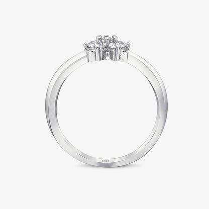 Silver Minimal Floral Ring - Tweov Jewels