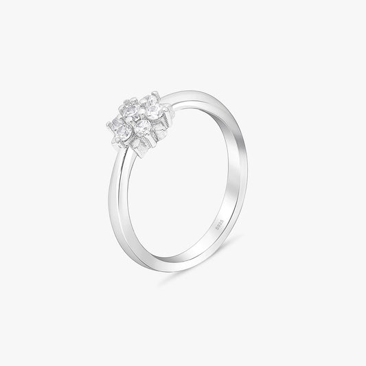 Silver Minimal Floral Ring - Tweov Jewels