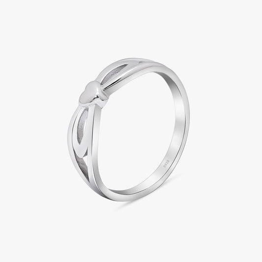 Silver Knotted Heart Ring - Tweov Jewels
