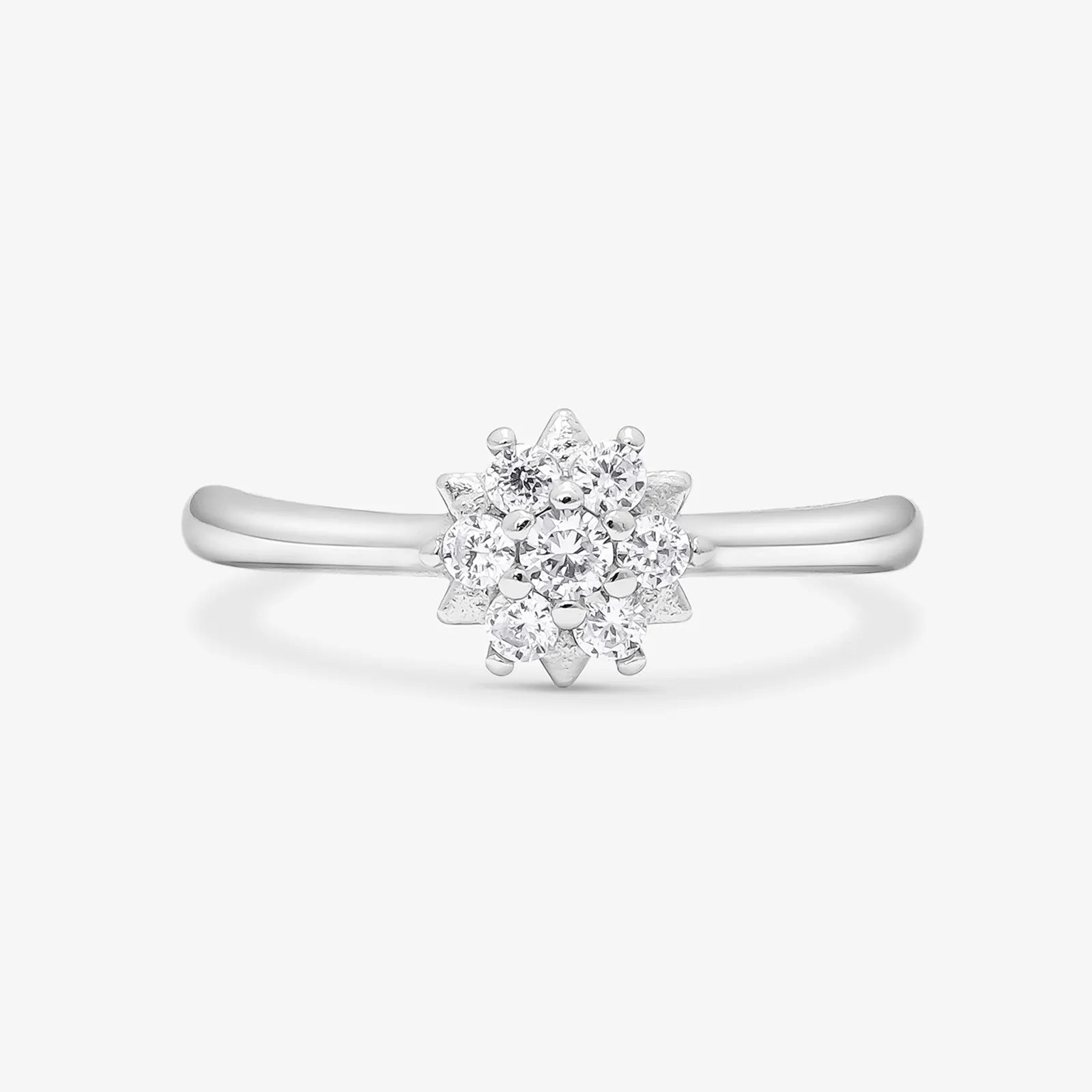 Silver Minimal Floral Ring - Tweov Jewels