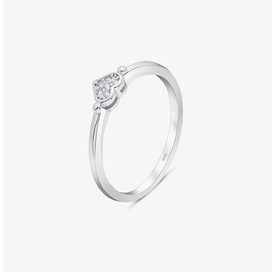 Minimal CZ Heart Silver Ring - Tweov Jewels