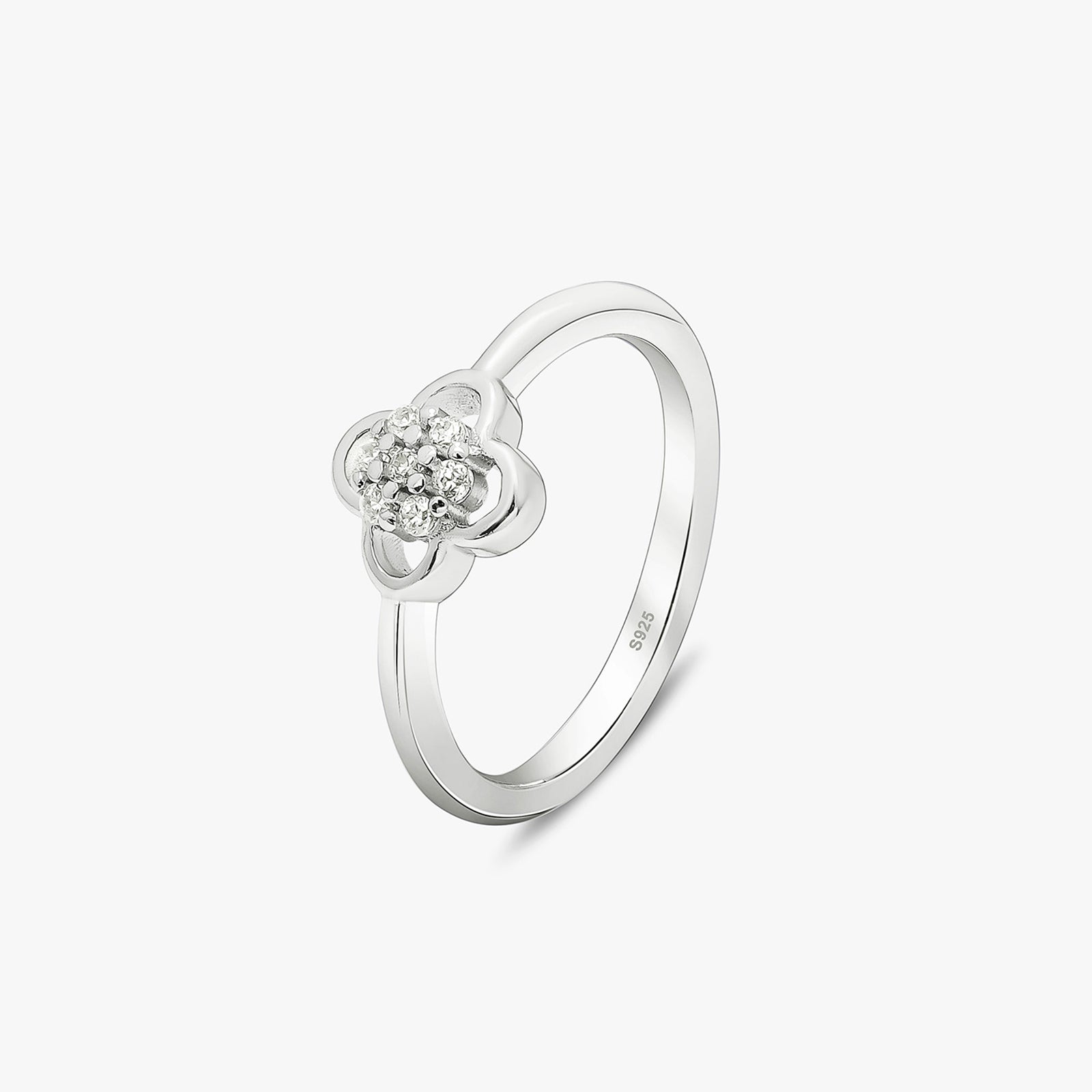 Minimal Silver Clover Flower Ring - Tweov Jewels