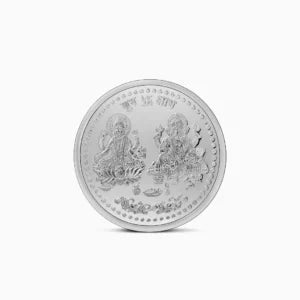 Pure 5gm Silver Coin - Spiritual Laxmi-Ganesh Design - Tweov Jewels