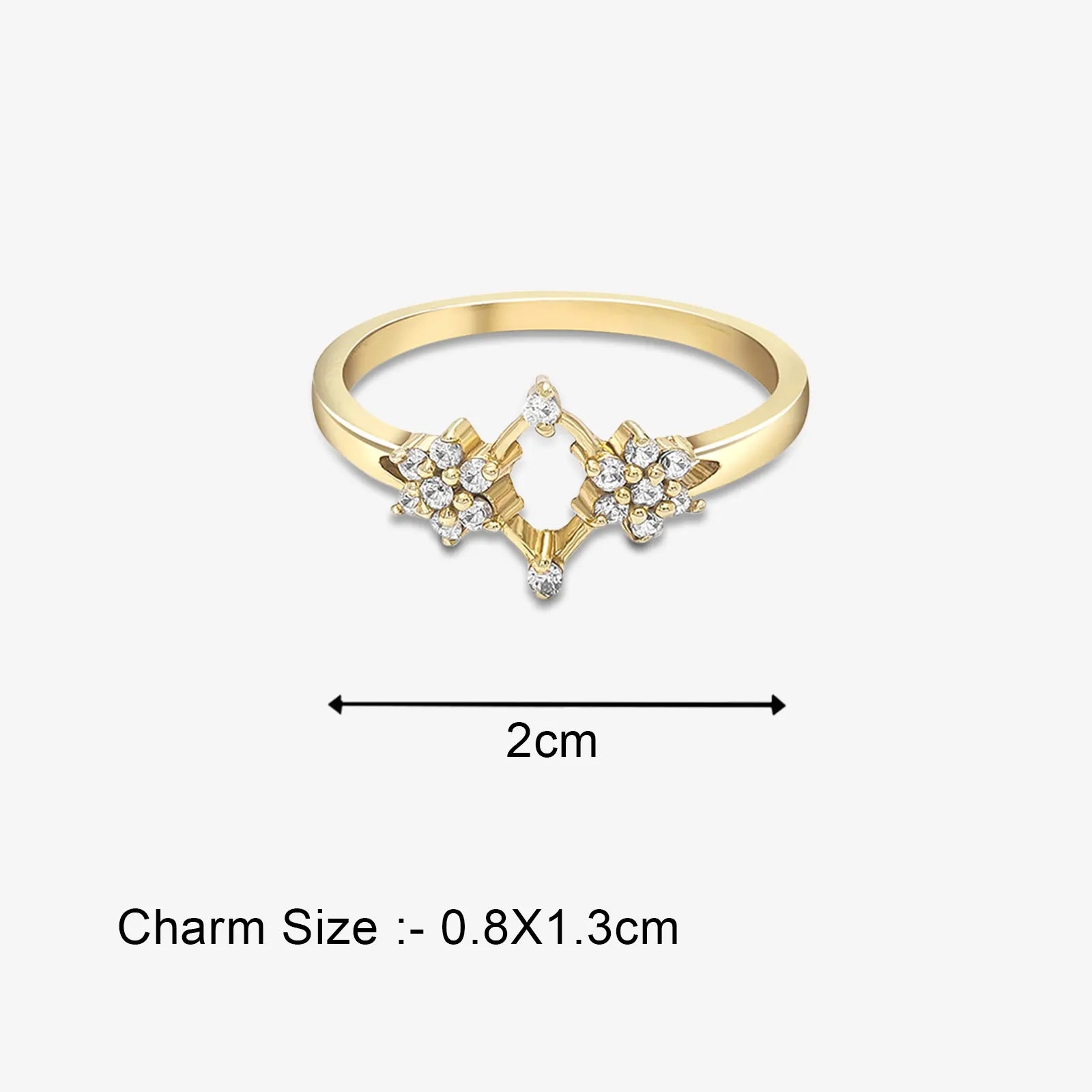 Gold Plated Silver Duo Flower Ring - Tweov Jewels