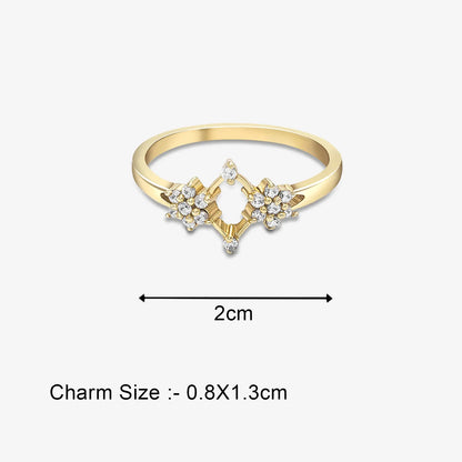 Gold Plated Silver Duo Flower Ring - Tweov Jewels