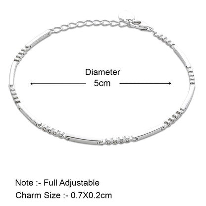 CZ Adjustable Silver Link Chain Bracelet - Tweov Jewels