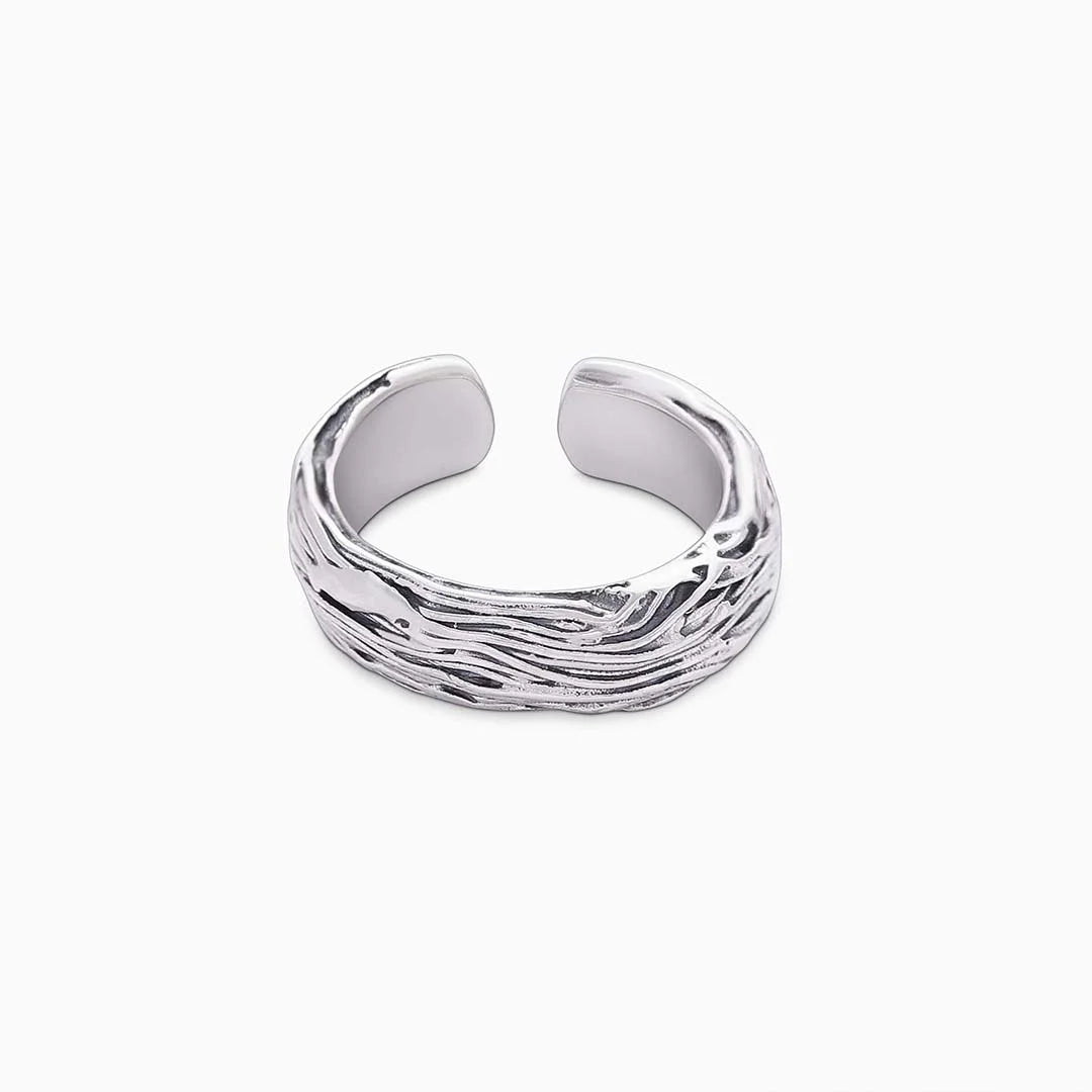 Pure 925 Silver Ring - Adjustable Engraved Band - Tweov Jewels