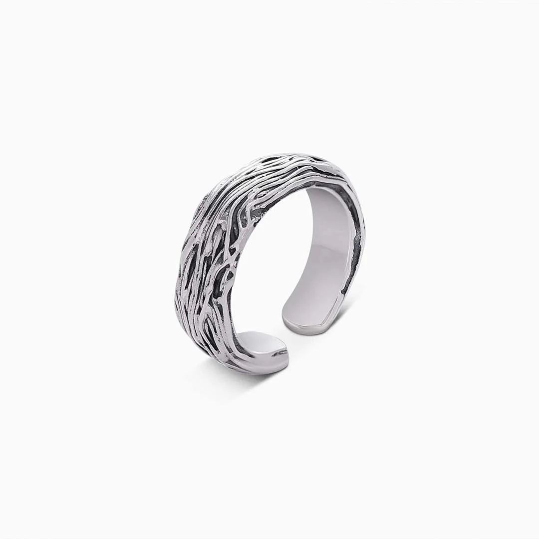 Pure 925 Silver Ring - Adjustable Engraved Band - Tweov Jewels