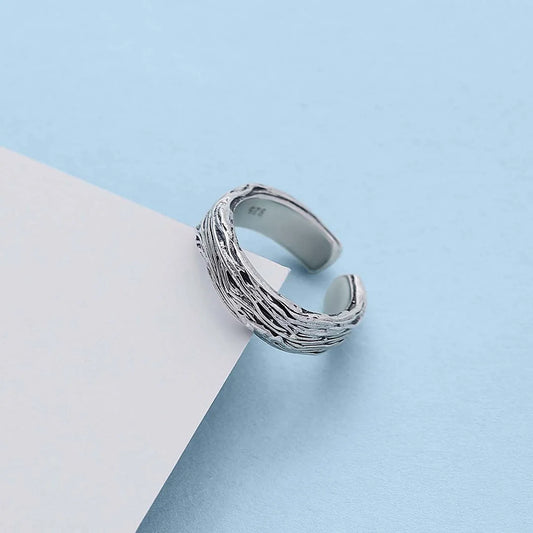 Pure 925 Silver Ring - Adjustable Engraved Band - Tweov Jewels