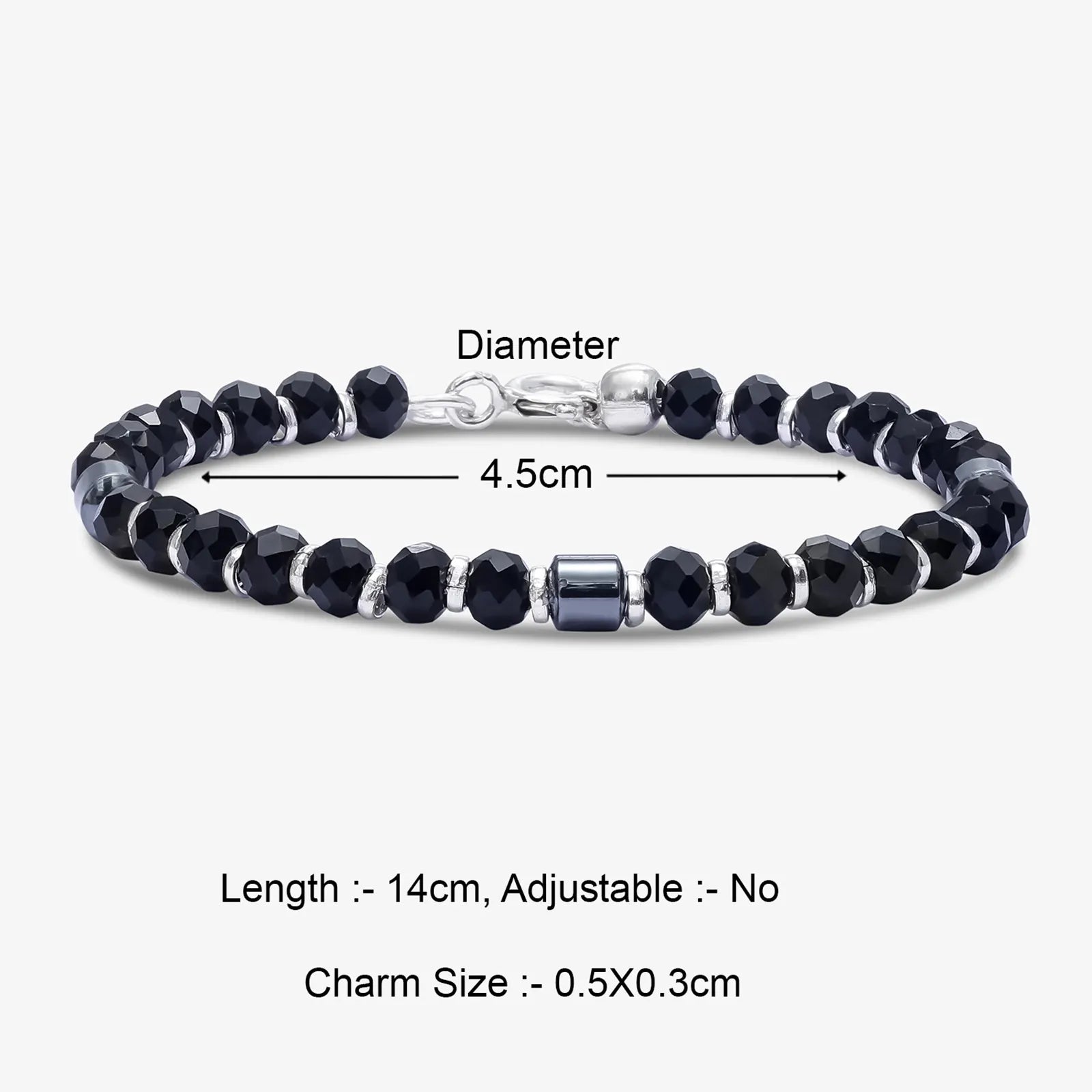 Silver Black Bead Bracelet for Kids - Tweov Jewels