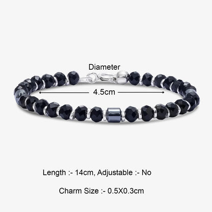 Silver Black Bead Bracelet for Kids - Tweov Jewels