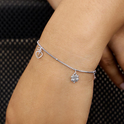 925 Sterling Silver Good Luck Bracelet - Lucky Charm - Tweov Jewels