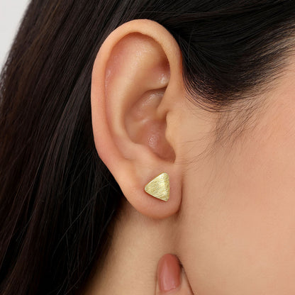Pure Silver Stud - Triangle Gold Plated Model - Tweov Jewels