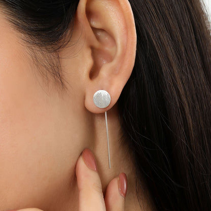 Long Solid Bar Silver Earrings - Tweov Jewels