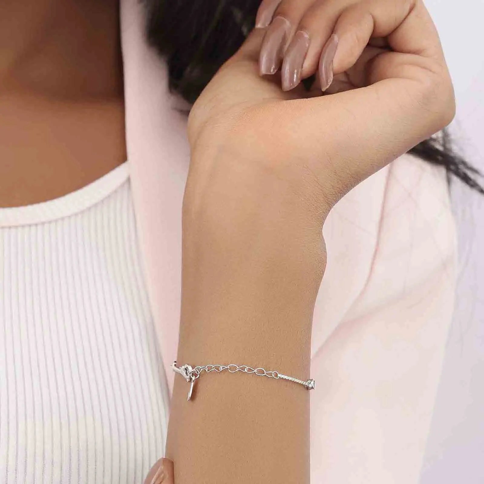 Silver Black Stone Box Chain Bracelet - Tweov Jewels