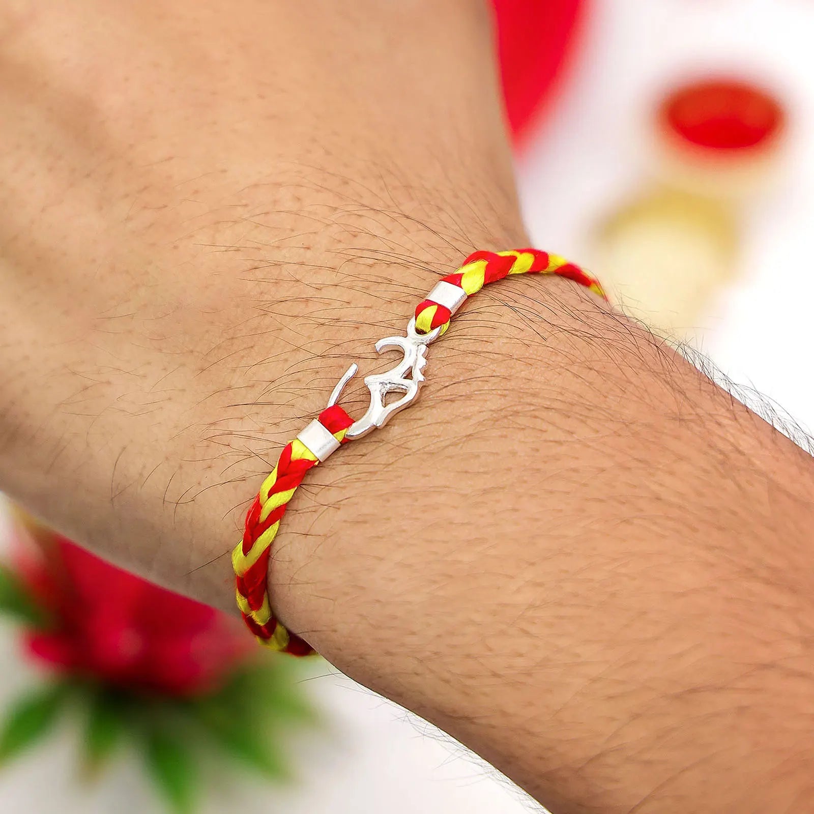 Pure Silver Rakhi - Feel The Peace With Om Pendant - Tweov Jewels